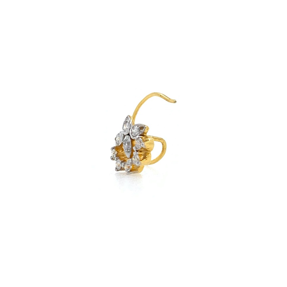 18kt / 750 yellow gold fancy nose pin in diamond 9NP118