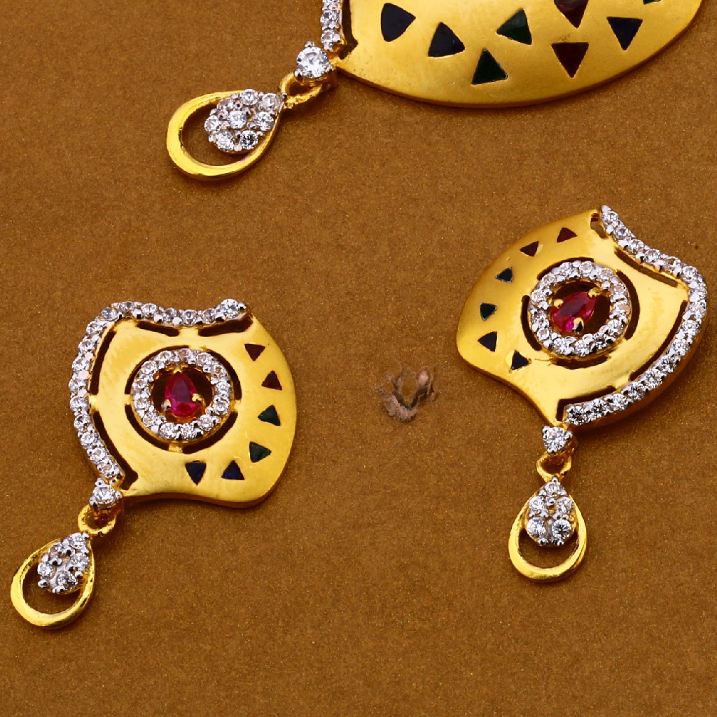 22kt Cz Designer Pendant Set FSP121