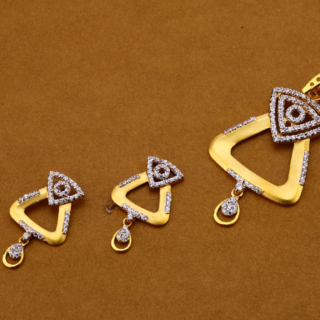 916 Gold Cz stylish Ladies Pendant Set FPS120
