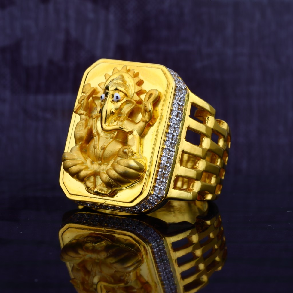 Buy quality Mens Exclusive Heavy God Ganpati Gold Ring-MGR40 in ...