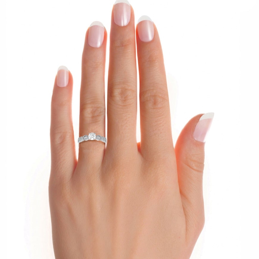 Uniquely Design Solitaire Ring WG