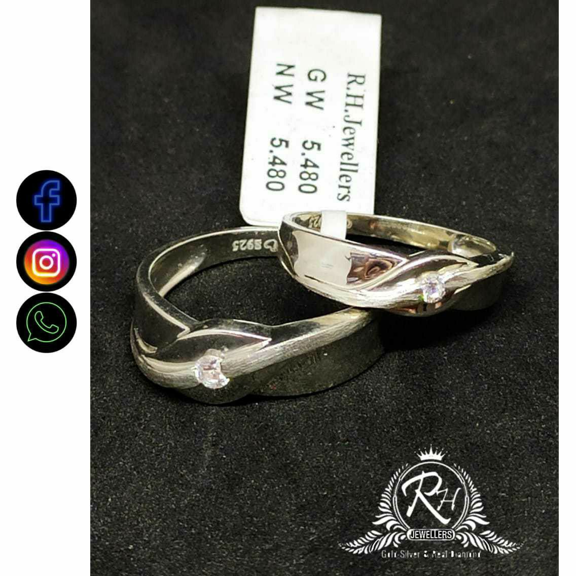 92.5 Silver Classical Couple Rings RH-CR750