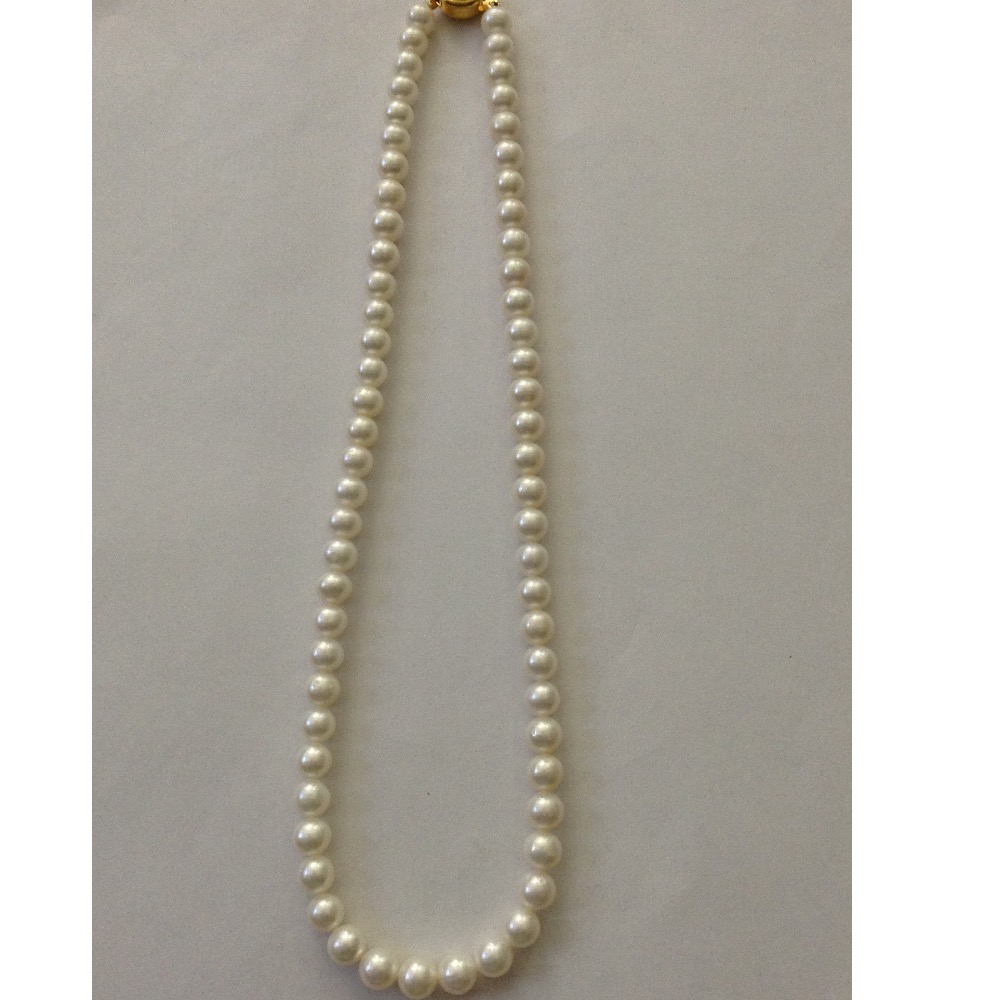 Freshwater white round pearls strand JPM0092