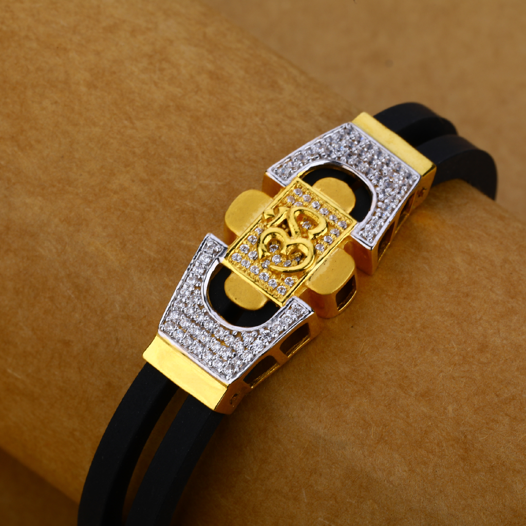 18CT ROSE Gold Hallmark Designer Leather Bracelet MLB49