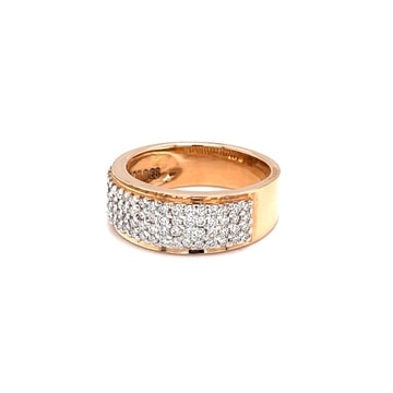 18k Rose Gold Sparkling Circle Ring