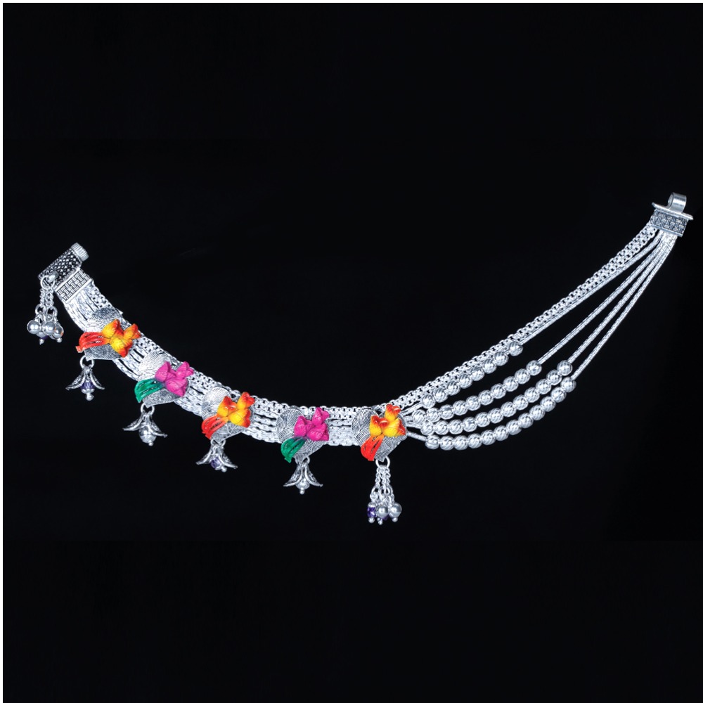 Silver Attractive Colorful Anklet