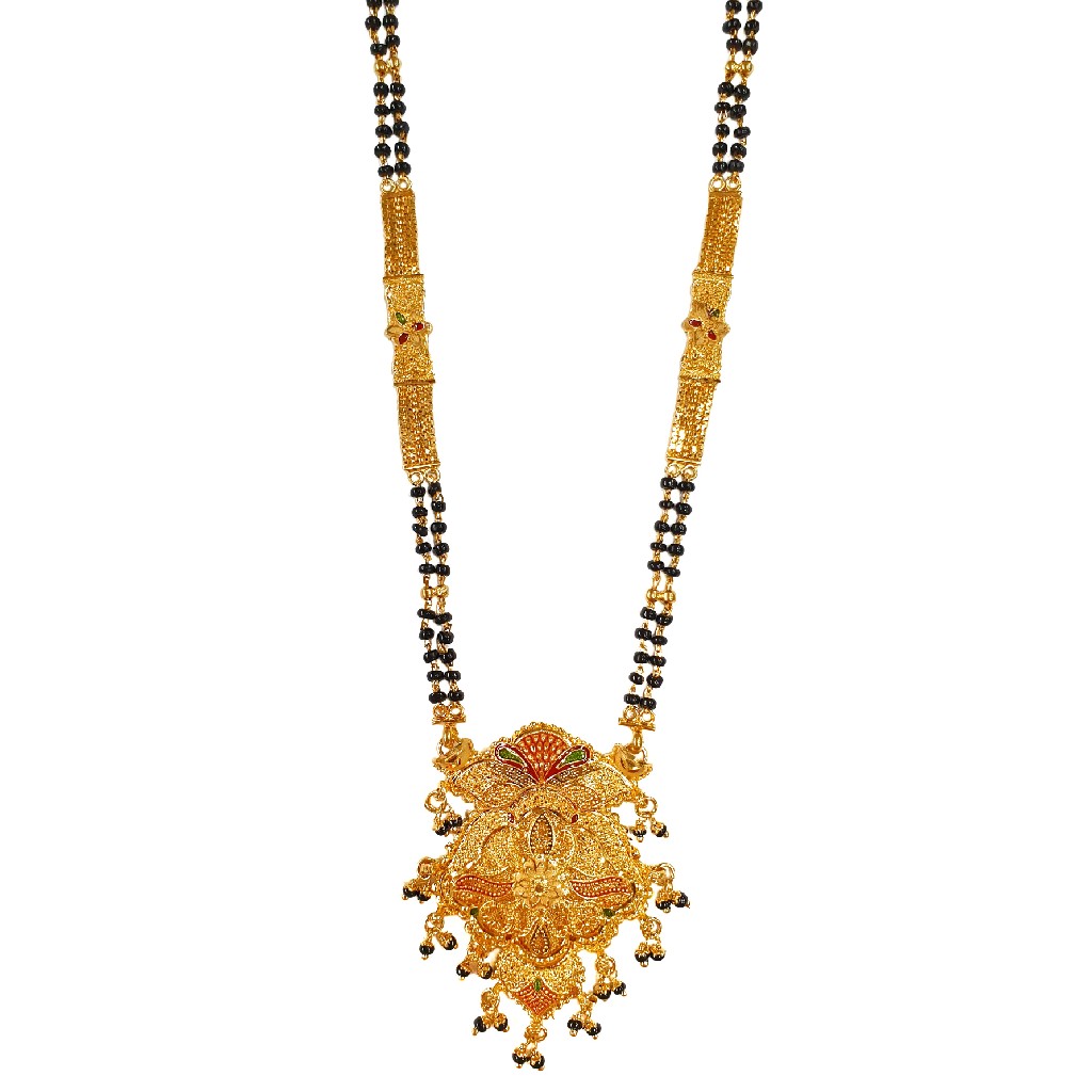 1 Gram Gold Forming Meenakari Mangalsutra MGA - MSE0461