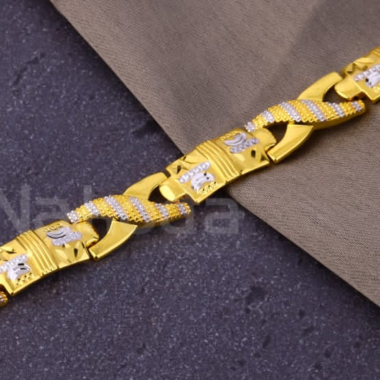 916 Gold CZ Hallmark Mens Delicate Plain Bracelet MPB312