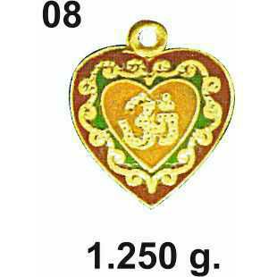 916 Gold Heart Design Om Pendant DC-P08