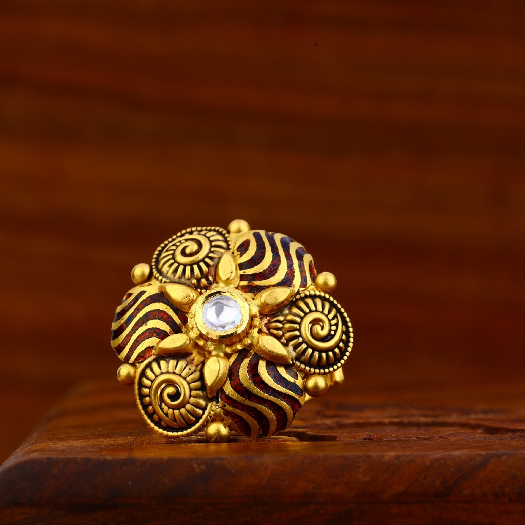 916 gold antique ring for women lar75