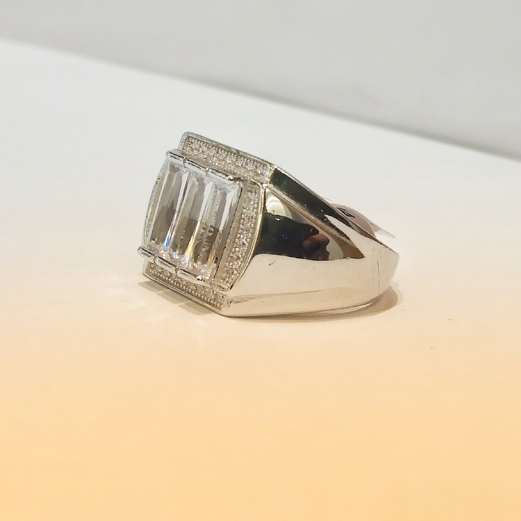 925 Solitaire Square Sterling Silver Ring For Man