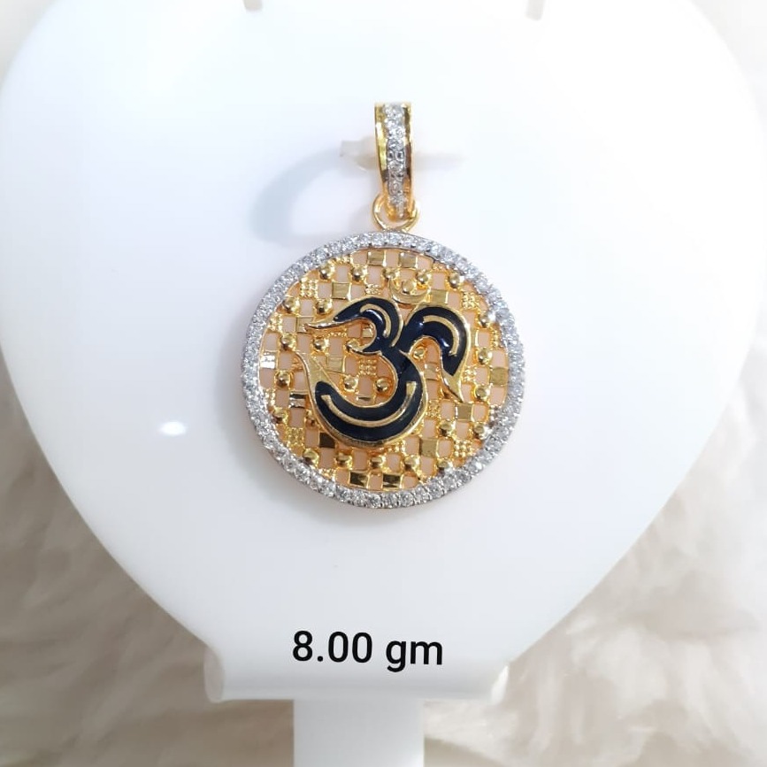 916 Gold CZ Om Design Pendant KG-P01