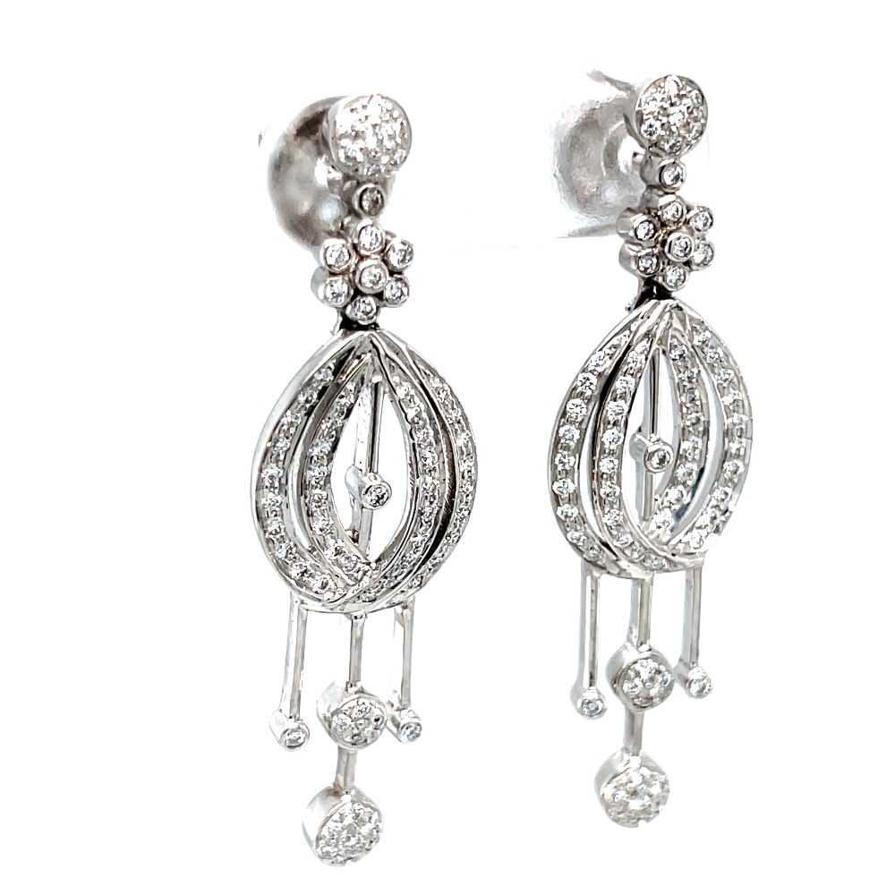 Sorprendente diamond earrings in 14k white gold 8TOP223