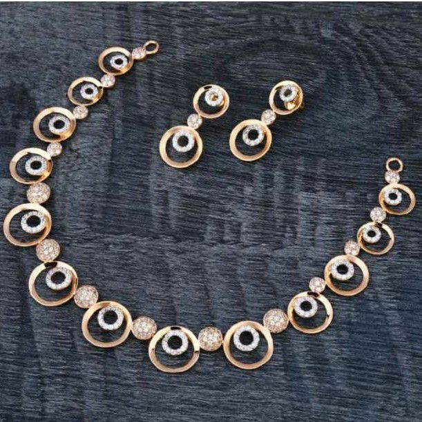 18 Carat Rose Gold Fancy Ladies Necklace Set RH-LN698