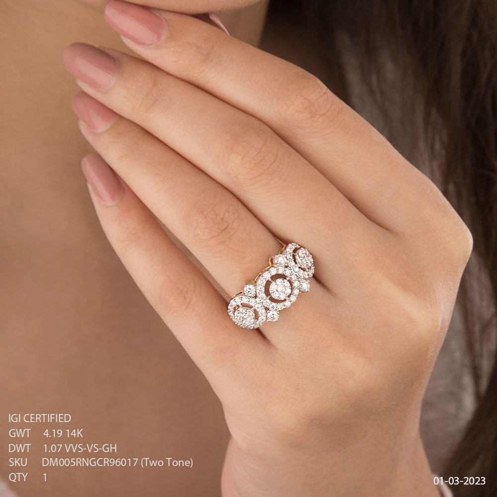 14k Gold Two Tone Diamond Ring For Wedding