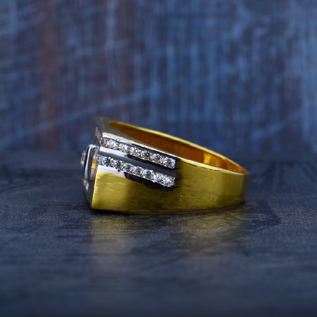 916 Gold Fancy Simple Mens Ring-MR41