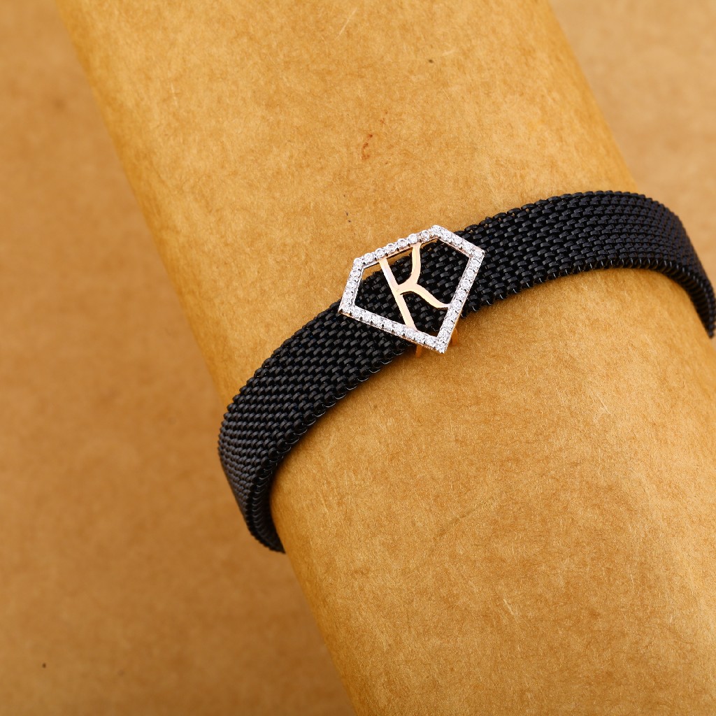 750 Rose Gold Cz Delicate Hallmark Leather Bracelet MLB264