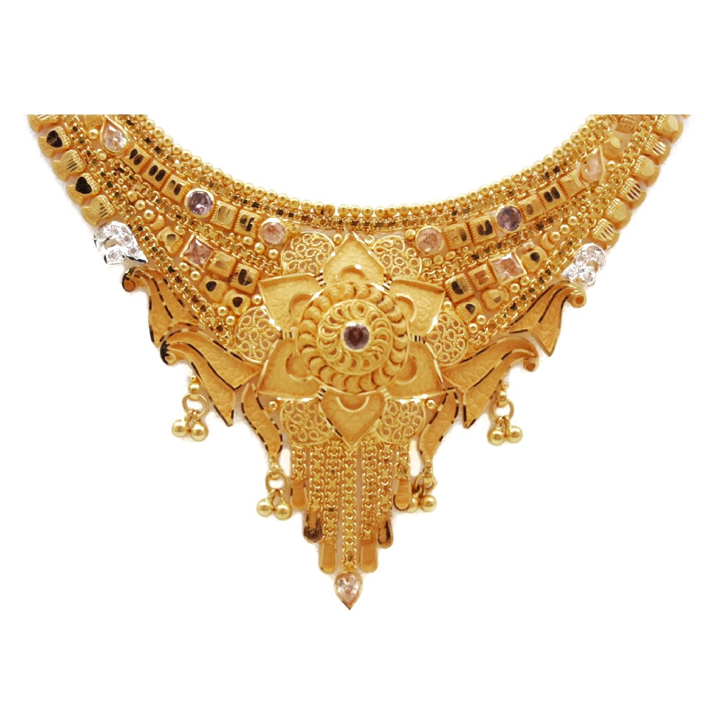 22k Gold Culcutti Necklace with Earrings