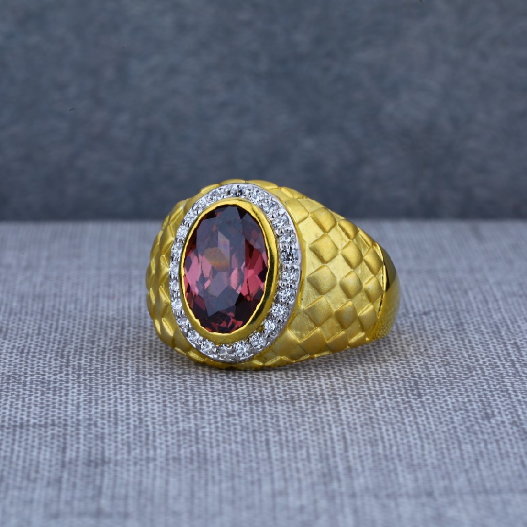 Mens Exclusive Simple Plain Solitaire Gold Ring-MSR32