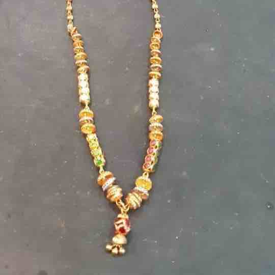 Buy quality 22ct gold 916 fancy mala with stones in Rajkot