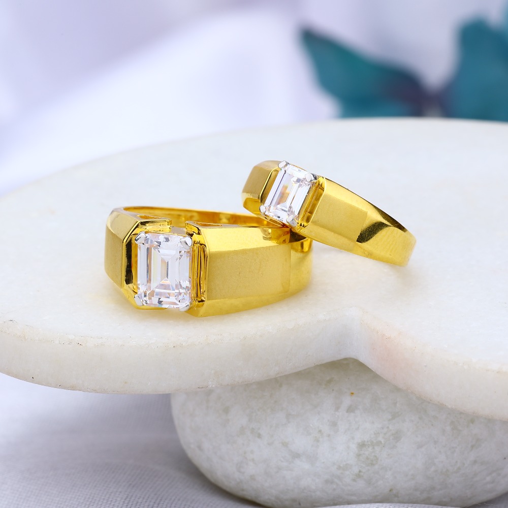 22k 916 CZ couple ring
