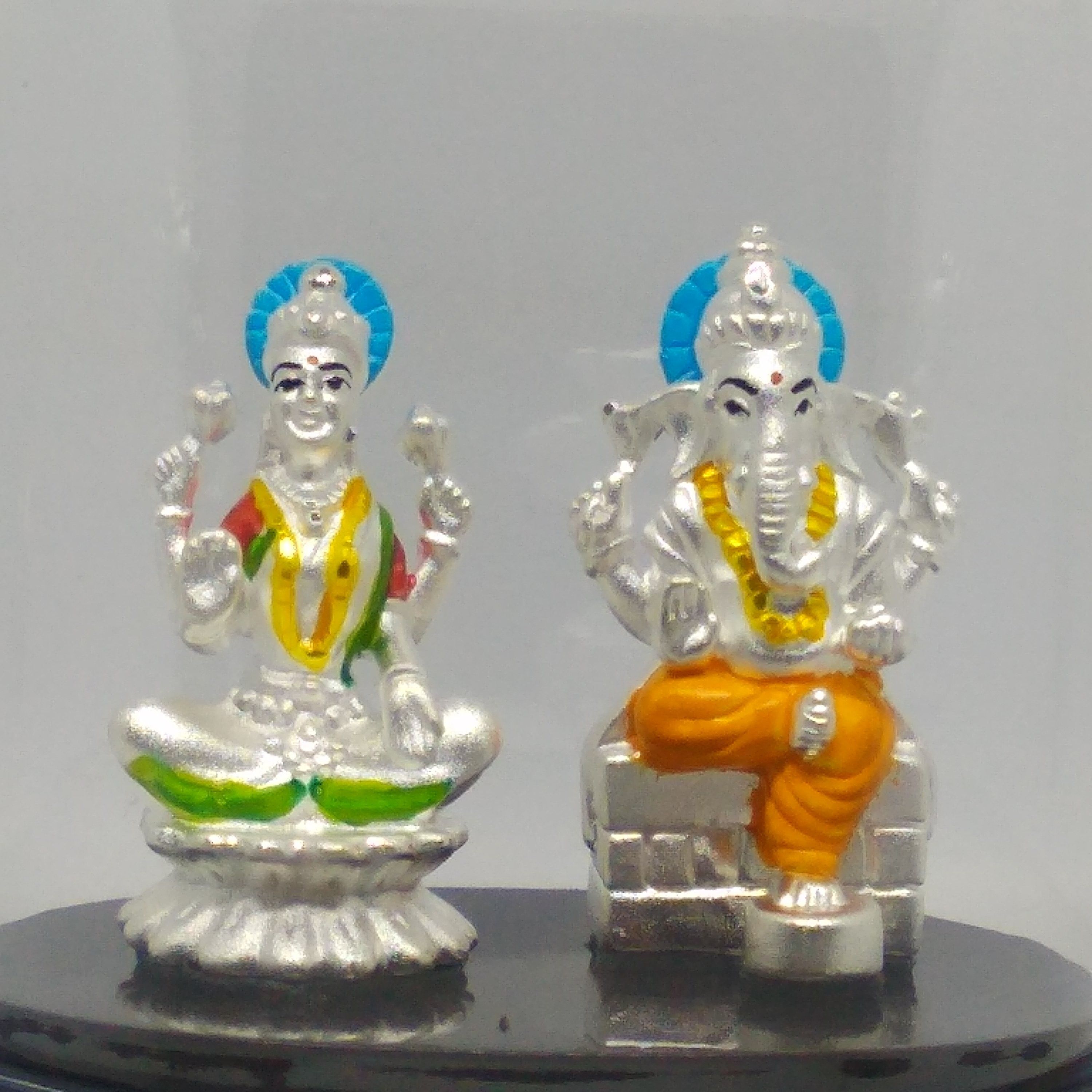 999 silver laxmiji& ganeshji murti
