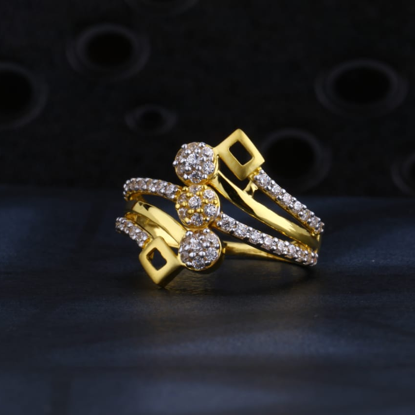 22KT Gold CZ Ladies Exclusive Ring LR1493