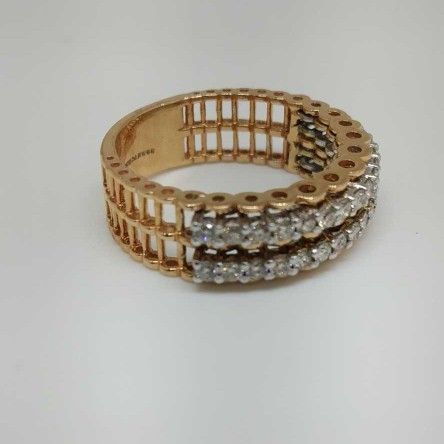 Real diamond rose gold Band Designed ladies ring