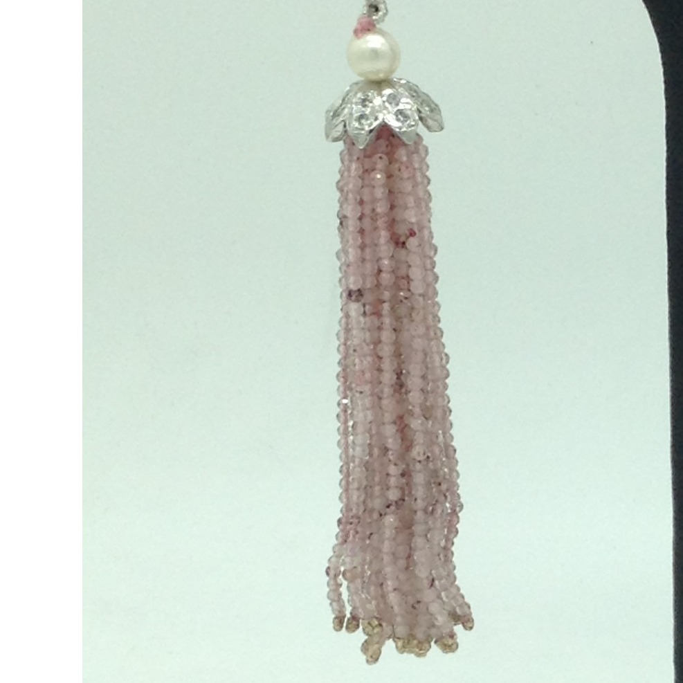 Pink Quartz Stones Ear Chandelier Hangings JER0023