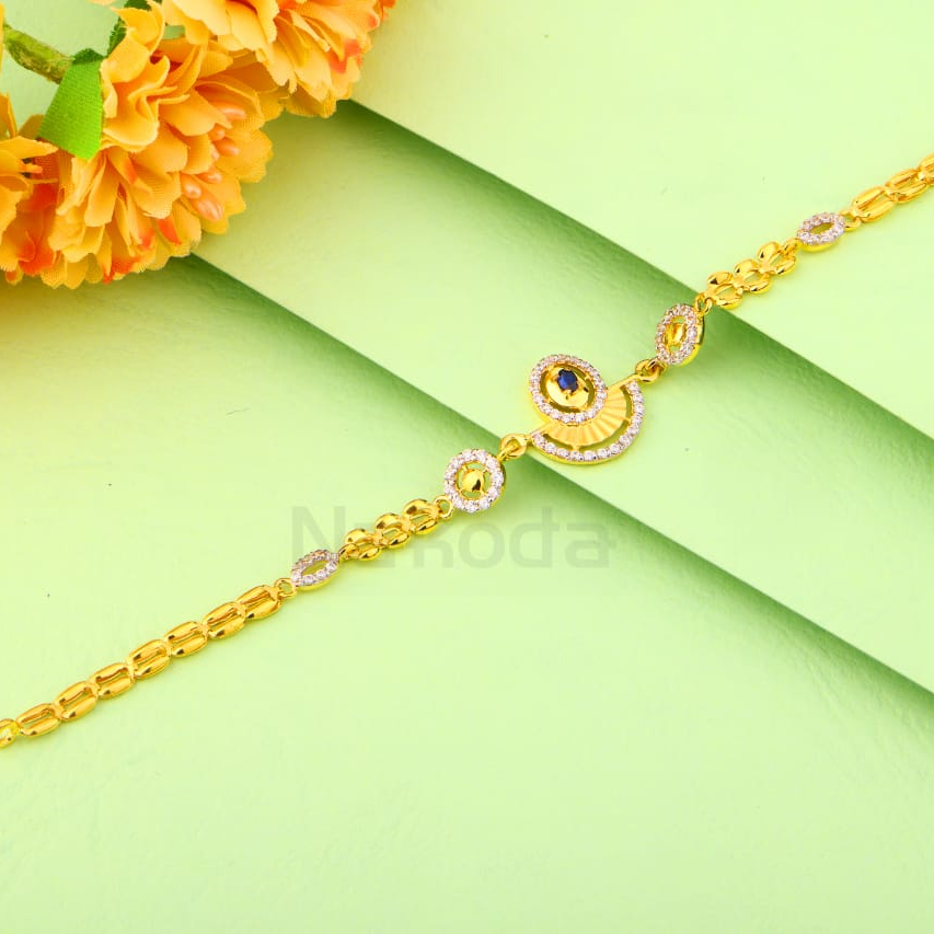 916 Gold CZ Hallmark Ladies Fancy Bracelet LB509