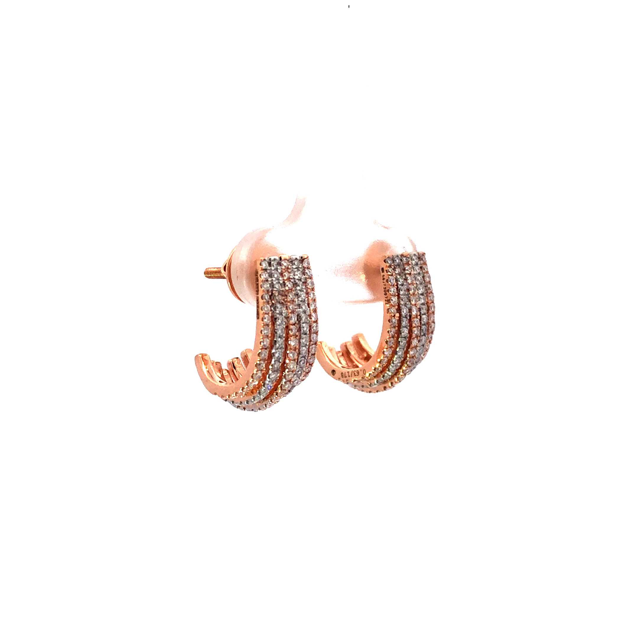18kt diamond semi-hoop  stud earrings