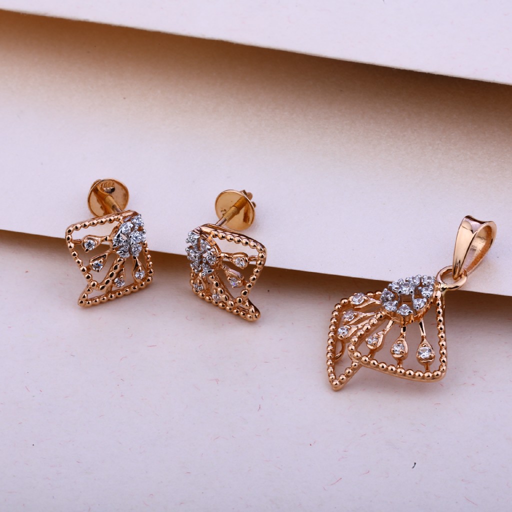18KT Rose Gold Hallmark Pendant Set RPS42