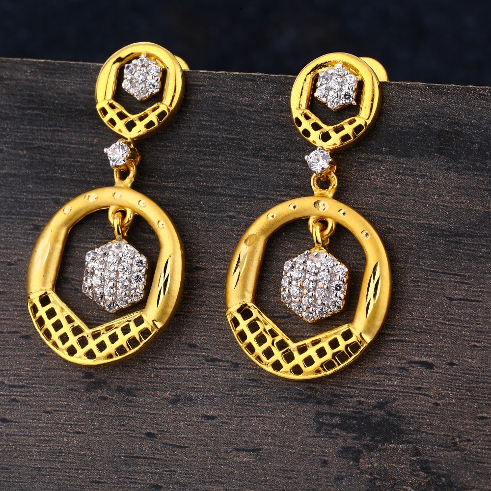 916 Gold CZ Ladies  Jhummar Earring LJE307