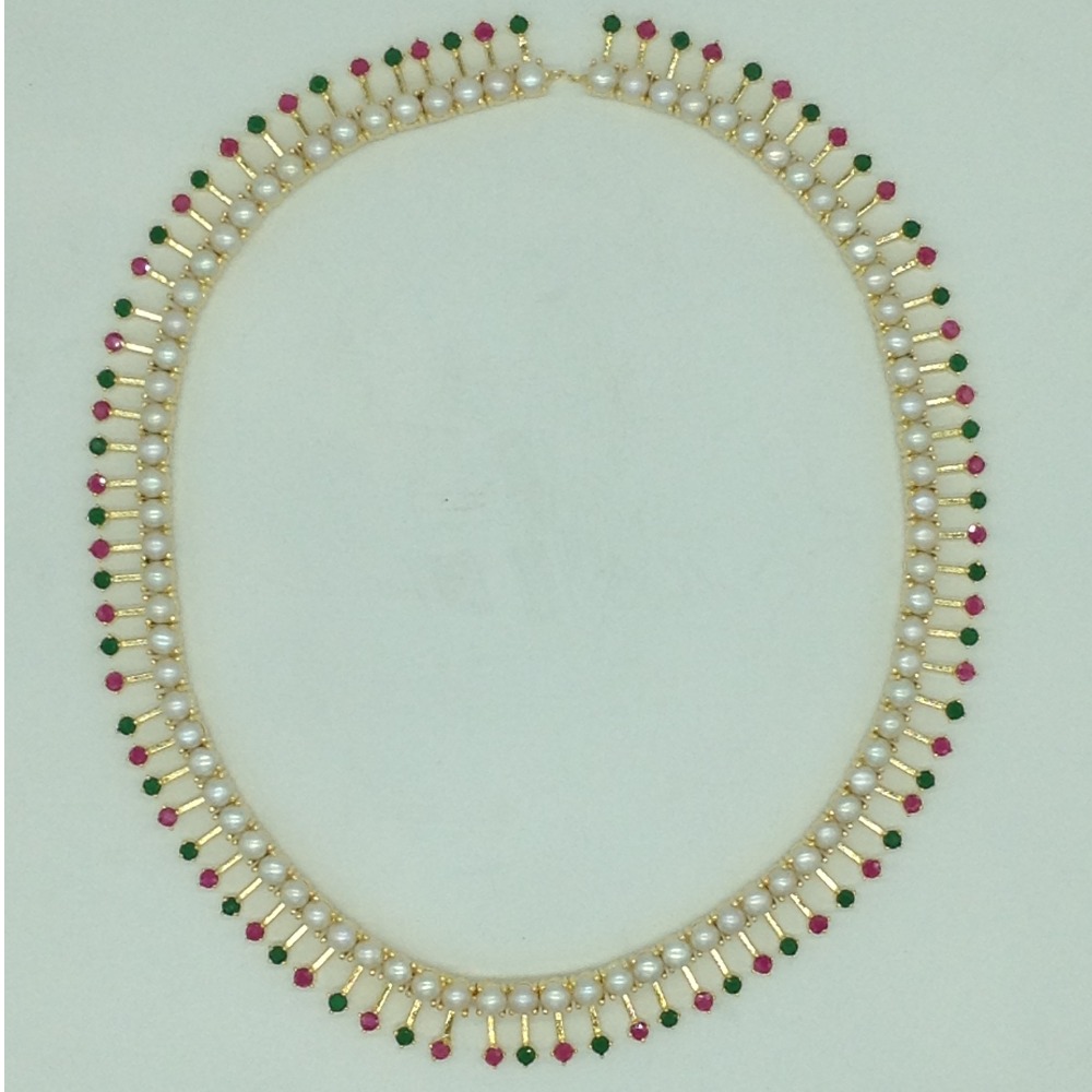 Tricolour Long Necklace Set JNC0226