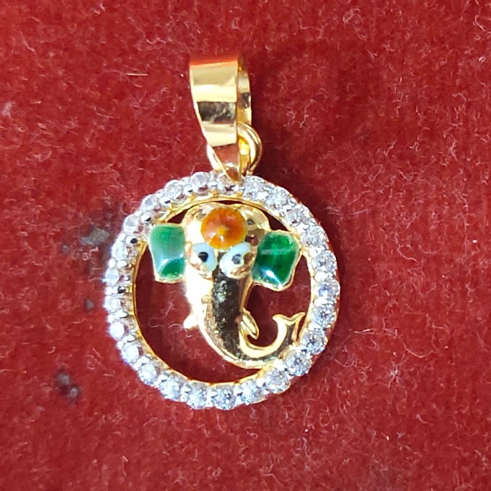 22K Ganesh cz diamond Pendant
