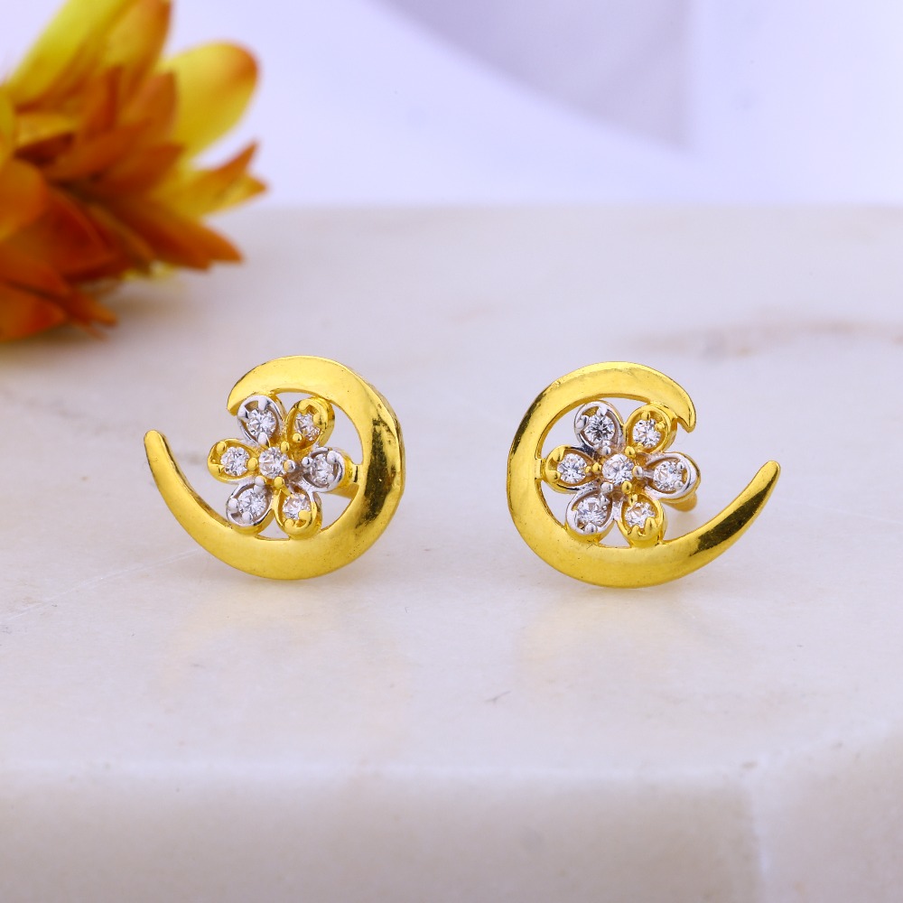 diamond earrings 22k yellow gold jewellery.