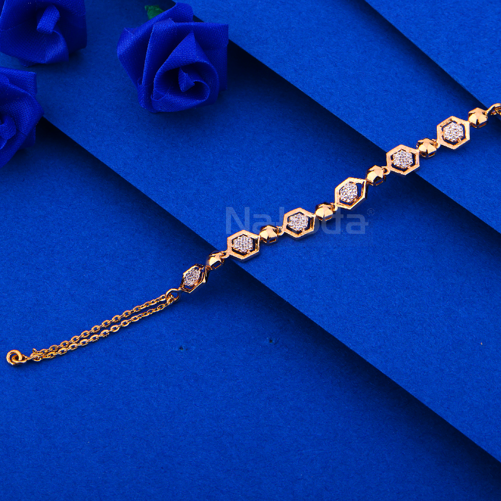 750 rose gold fancy ladies bracelet rlb104