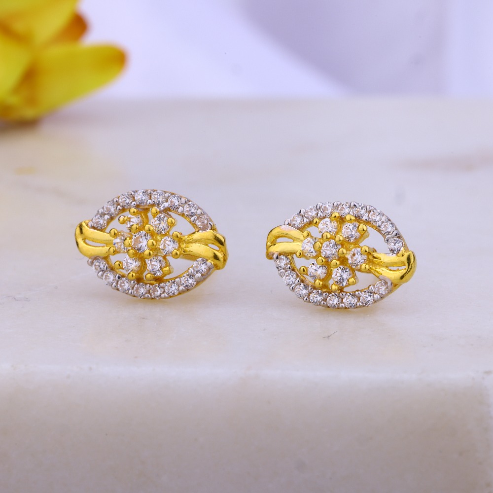 22k Gold Stud Earrings With Dangling Handmade Yellow Gold  Etsy  Gold  earrings models Gold earrings for women Gold earrings designs