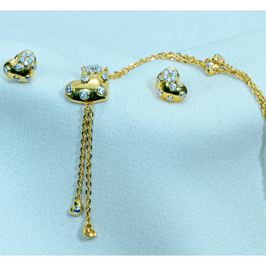 gold Heart Design necklace Set DK1-39