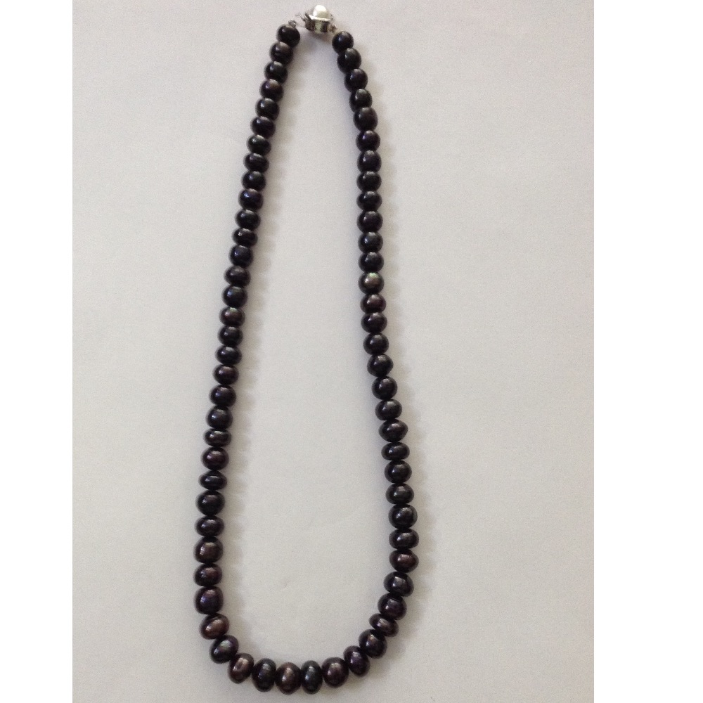Fresh water black potato pearls necklace JPM0021