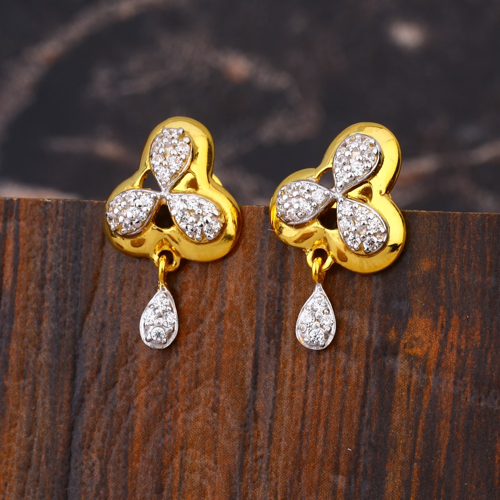 916 CZ Women's fancy  Hallmark Gold Earring LFE648