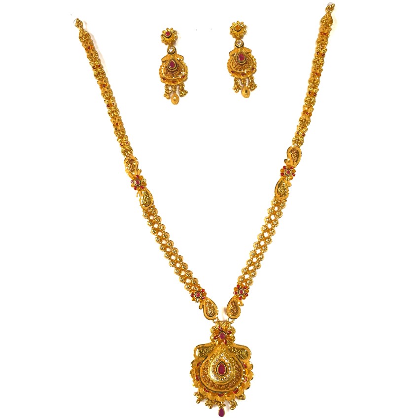 1 gram gold forming necklace set mga - gfn0021