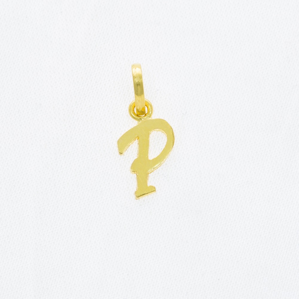 P letter 22kt gold pendant