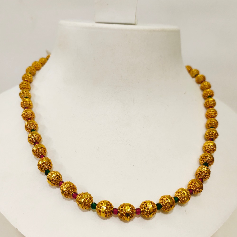 gold beaded necklace set