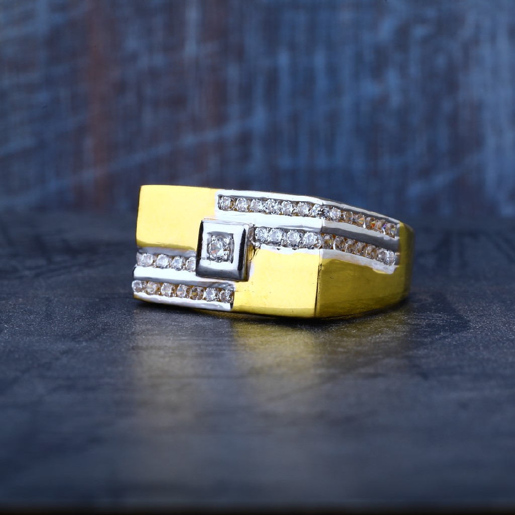 916 Gold Fancy Simple Mens Ring-MR41