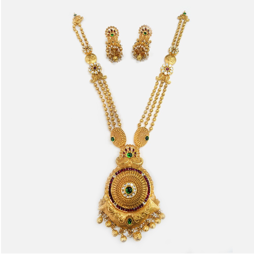 916 Gold Antique Long Necklace Set RHJ-0009