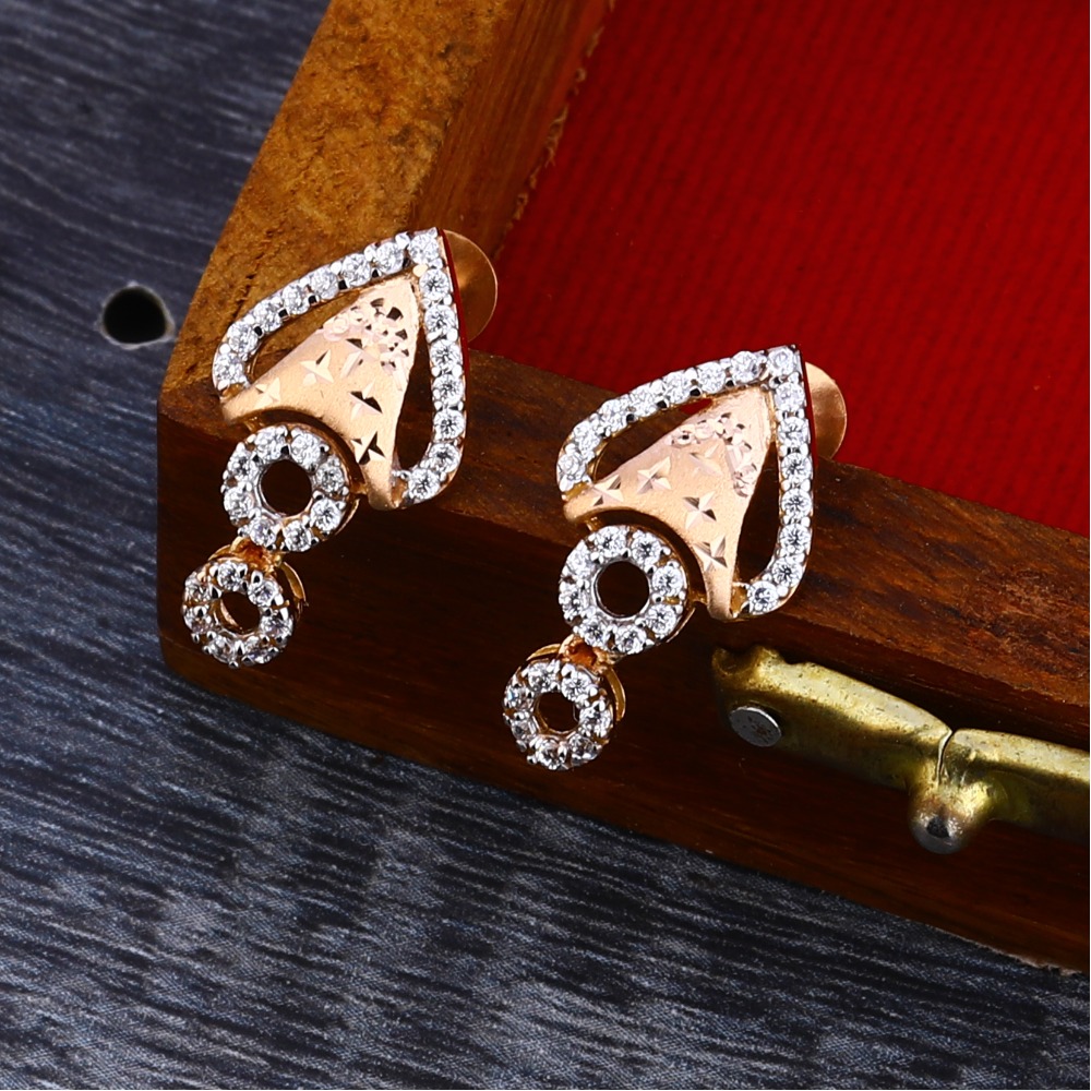 18KT Rose Gold  Cz Classic  Women's Necklace Set RN194