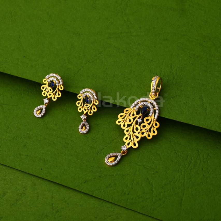 916 Gold Hallmark Ladies Pendant Set FPS398