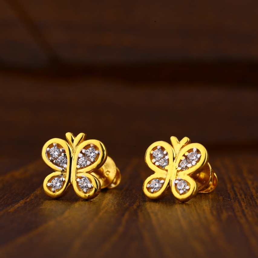 916 Gold Hallmark Stylish Ladies Tops Earrings LTE150