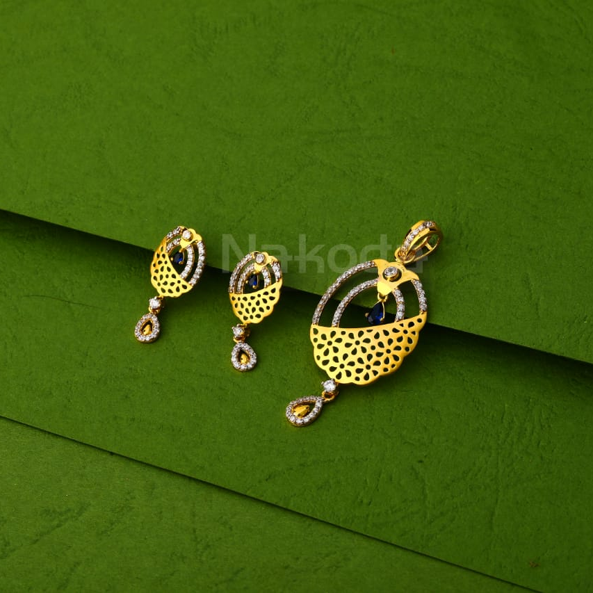 916 Gold CZ Hallmark Ladies Pendant Set FPS414